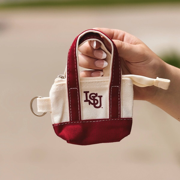 ISU Cardinal Mini Boat Tote Keychain